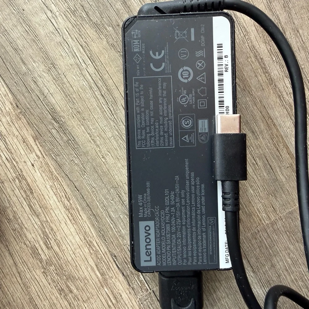 Lenovo Black Power Adapter Cable